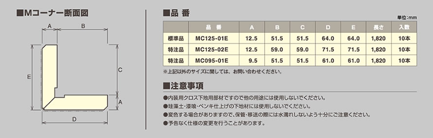 Mコーナー断面図